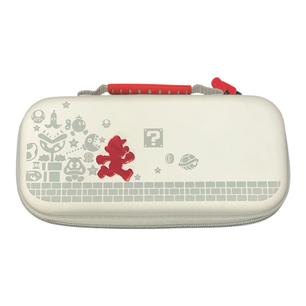 Nintendo Switch Console Deluxe Rubberized White Mario Themed Carrying Case 8E